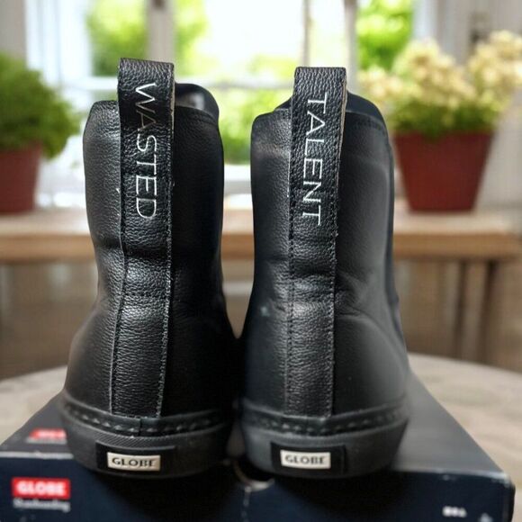 Globe Dover II Black Wasted Talent Leather Chelsea Skate Boots Mens 14 US EUR 48 main image 15